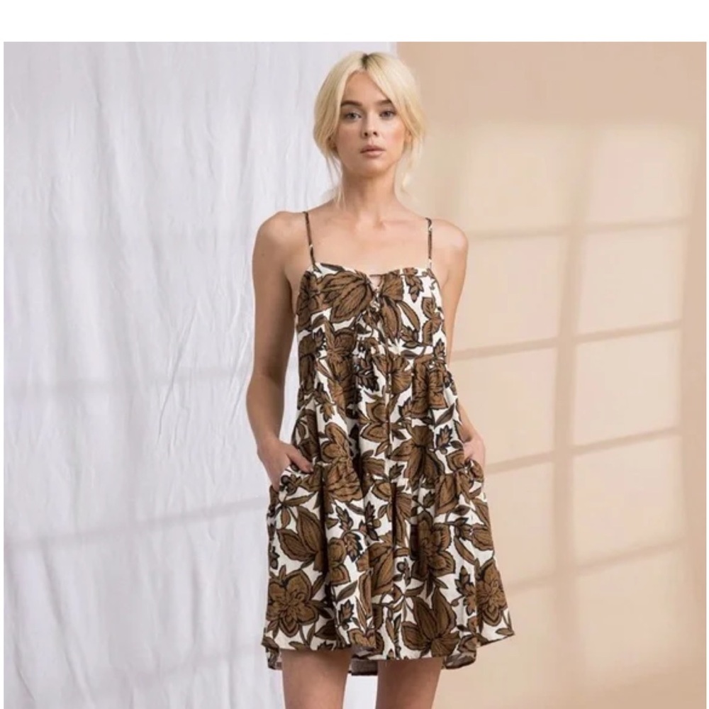 Lena Brown and White Floral Camisole